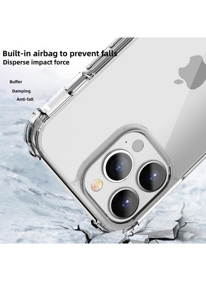 جراب متوافق مع ايفون 15 برو  جراب سيليكون شفاف من البولي يوريثين الحراري غوريلا مضاد للصدمات زوايا الكاميرا - شفاف - Image 3